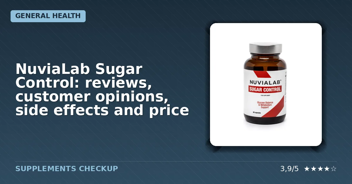 NuviaLab Sugar Control supplement bottle packaging