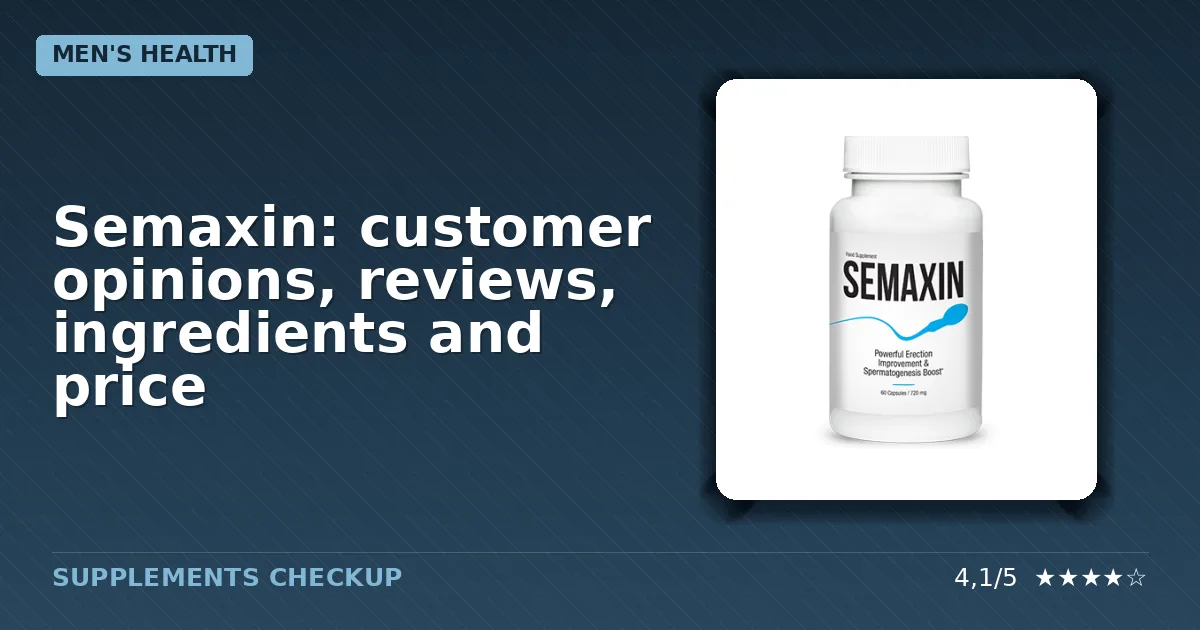 Semaxin men's health supplement box packaging