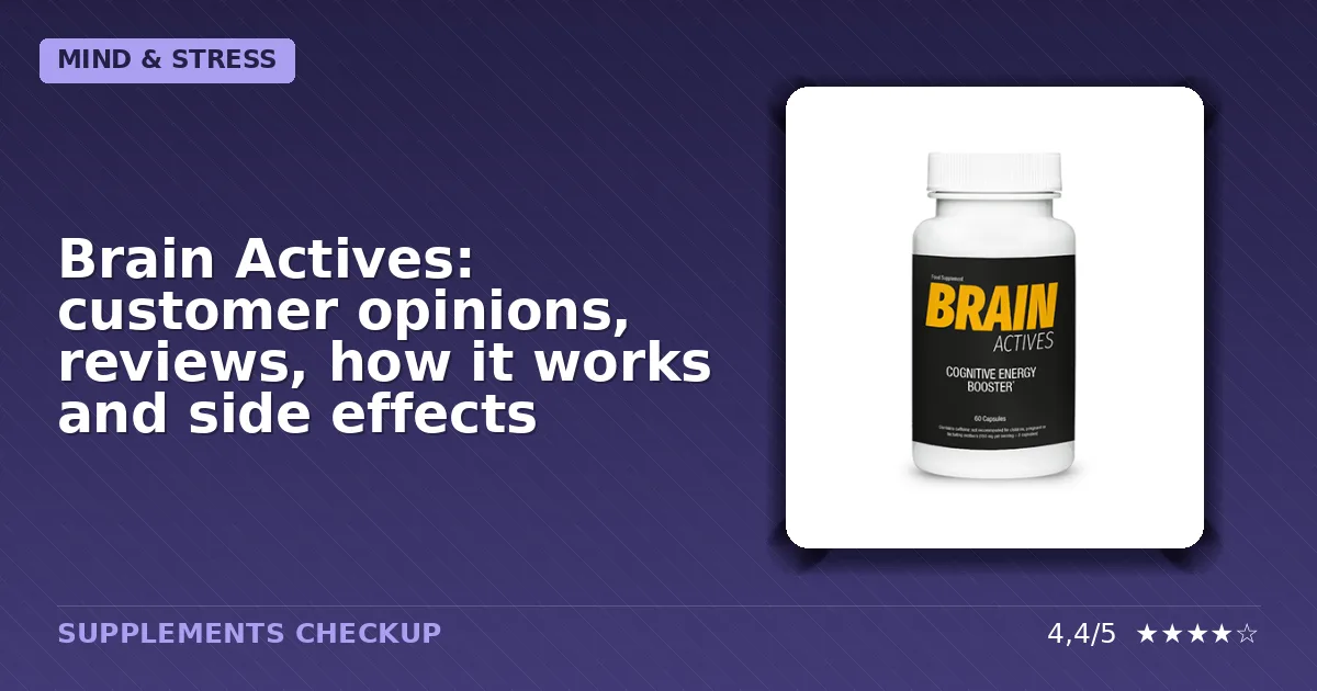 Brain Actives supplement bottle with label