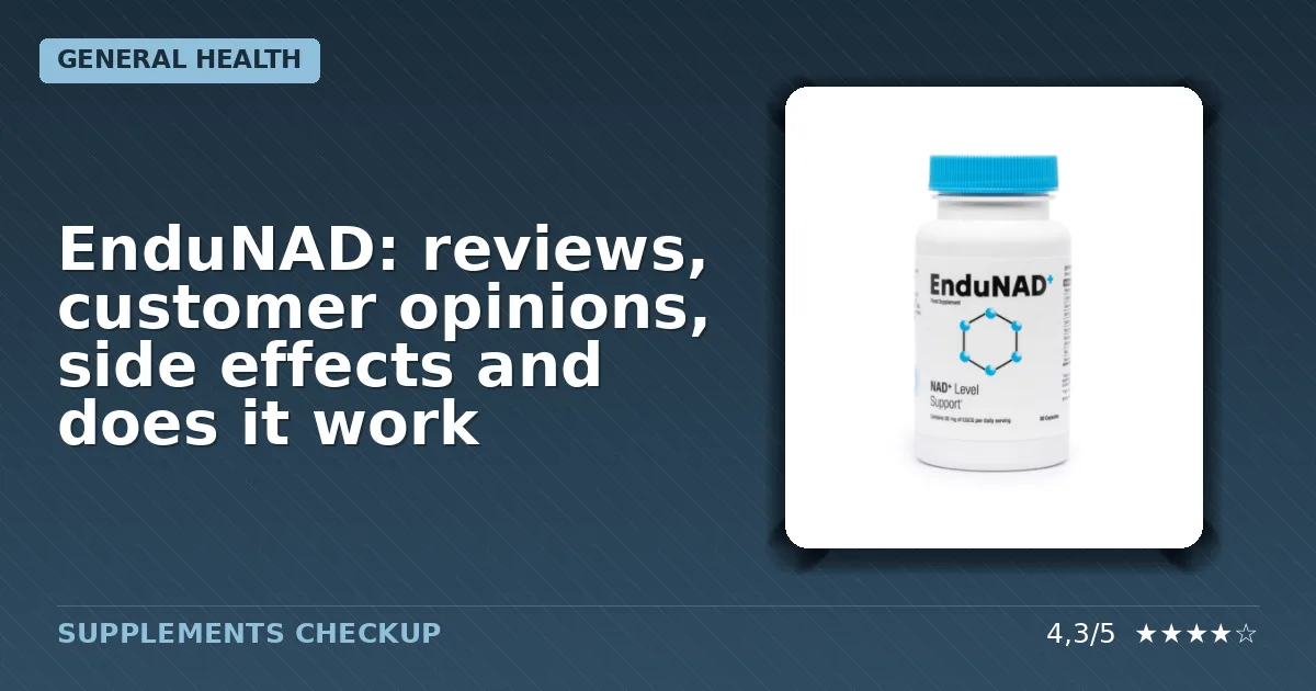 EnduNAD dietary supplement bottle packshot