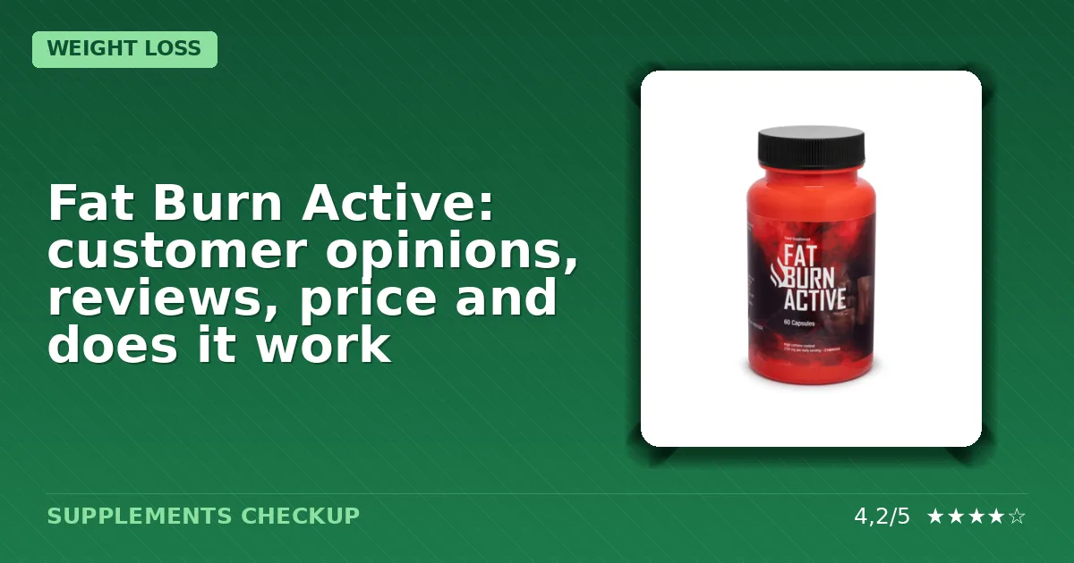 Fat Burn Active supplement bottle packshot