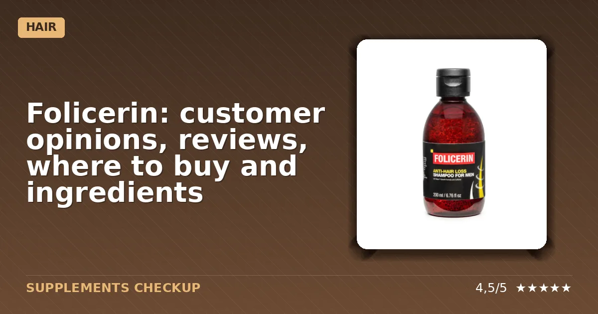 Bottle packaging of Folicerin men's anti-hair loss shampoo
