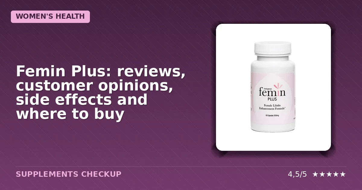 Packshot of Femin Plus women's health supplement box