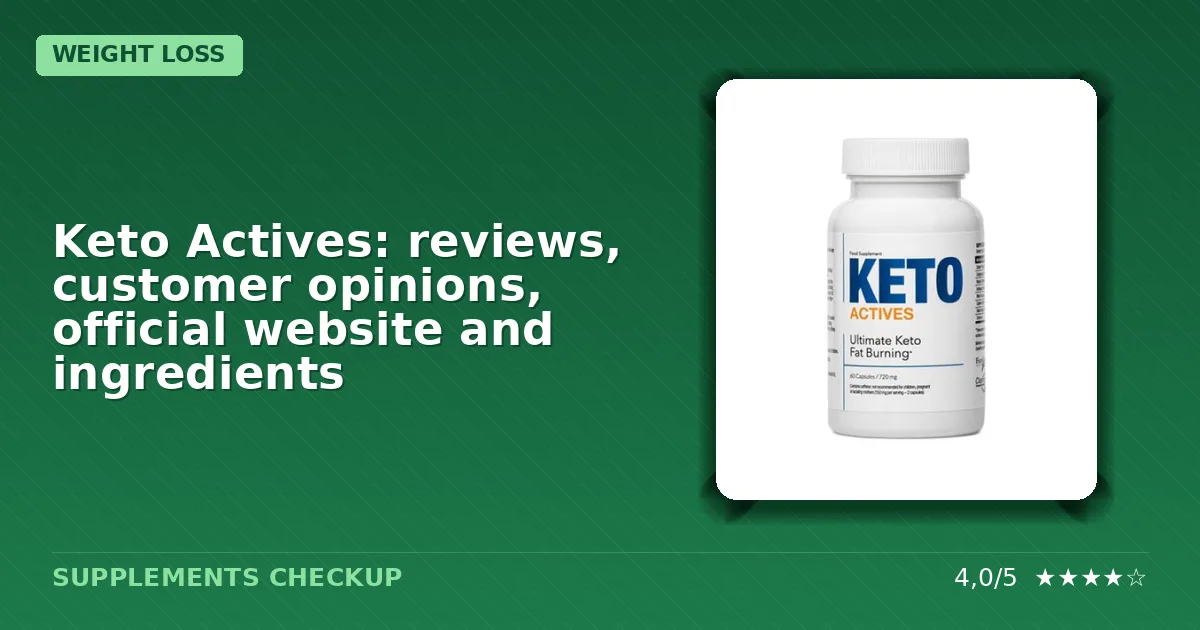 Keto Actives dietary supplement bottle packshot