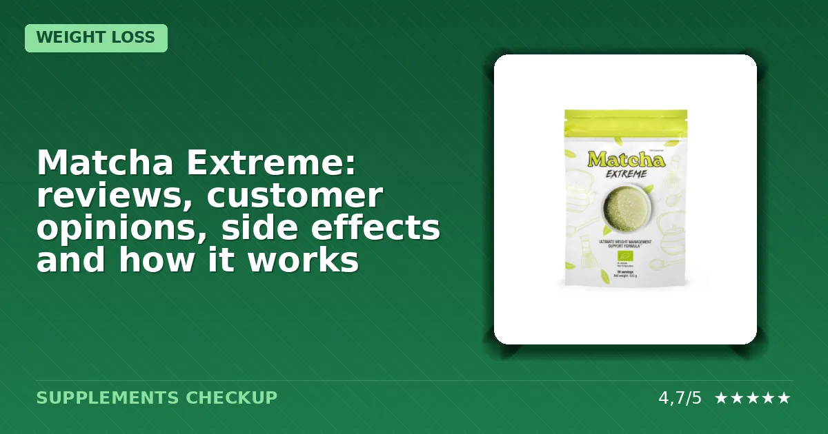 Package box of Matcha Extreme weight loss supplement