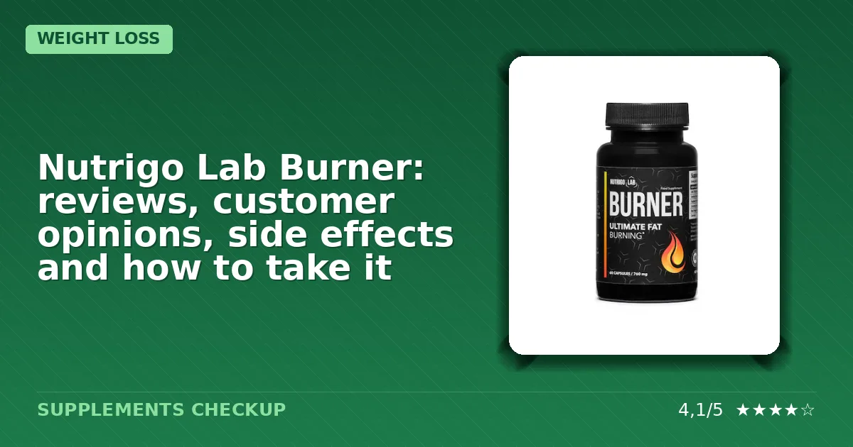 Nutrigo Lab Burner supplement bottle with label visible