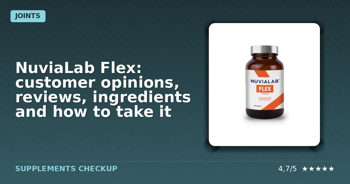 NuviaLab Flex dietary supplement bottle packaging