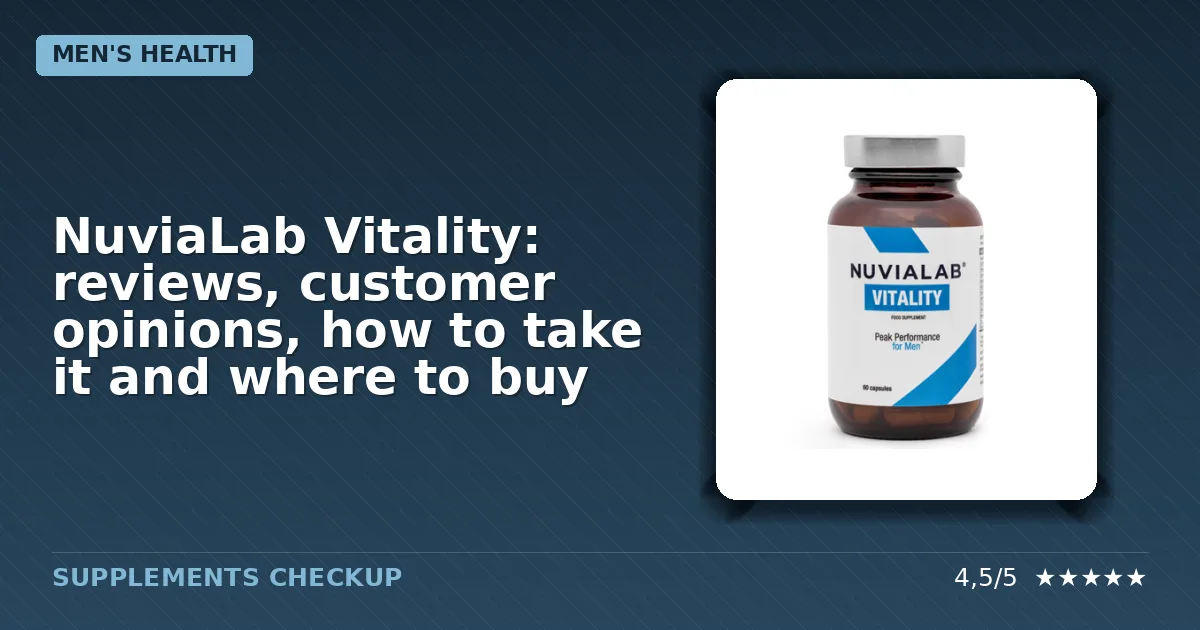 NuviaLab Vitality supplement bottle packaging