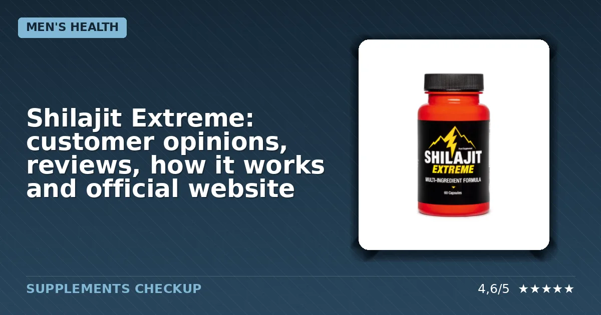 Shilajit Extreme supplement bottle packaging