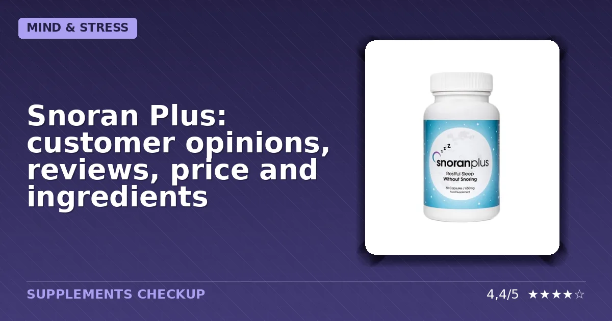 Box packaging of Snoran Plus natural anti-snoring supplement