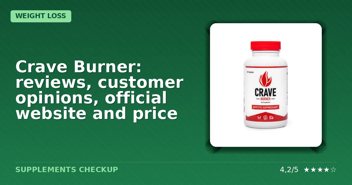 Crave Burner weight loss supplement bottle