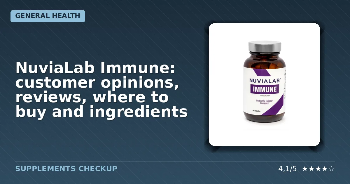 NuviaLab Immune dietary supplement bottle with label showing natural ingredients