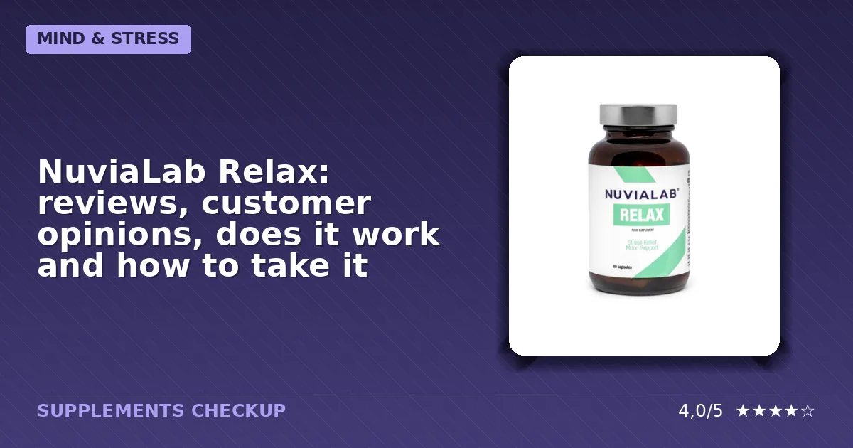 NuviaLab Relax supplement bottle packaging
