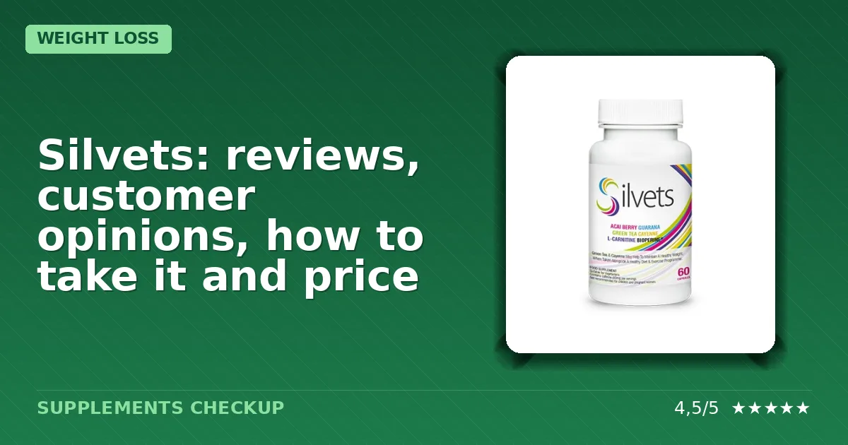 Silvets weight loss supplement packaging