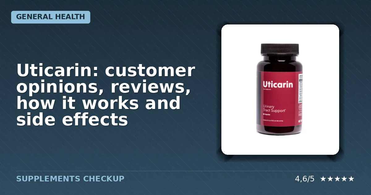 Uticarin dietary supplement bottle packaging