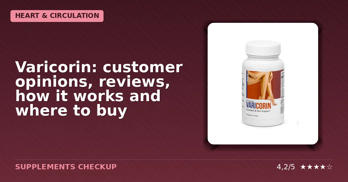 Varicorin dietary supplement bottle packshot